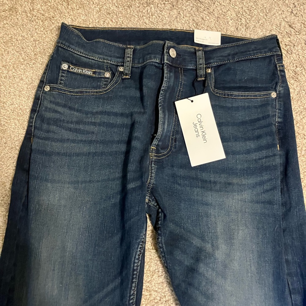 Calvin Klein Indigo Wash Straight-Leg Jeans